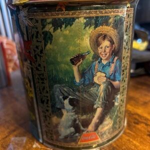 Coca Cola Decorative Tin with Rustic Scene